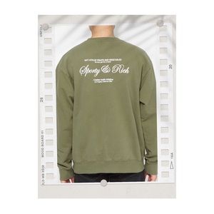 Sporty & Rich Olive Script Sweatshirt